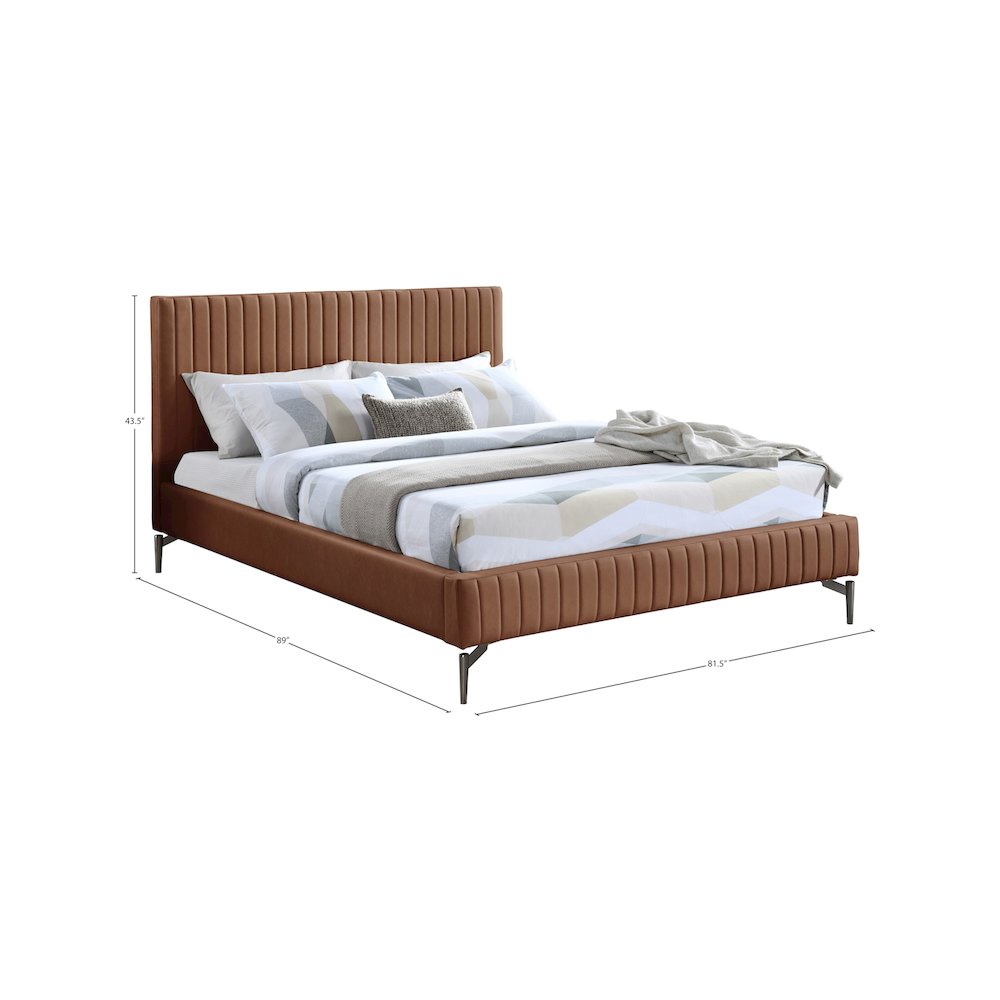 Gallo Cognac Vegan Leather King Bed