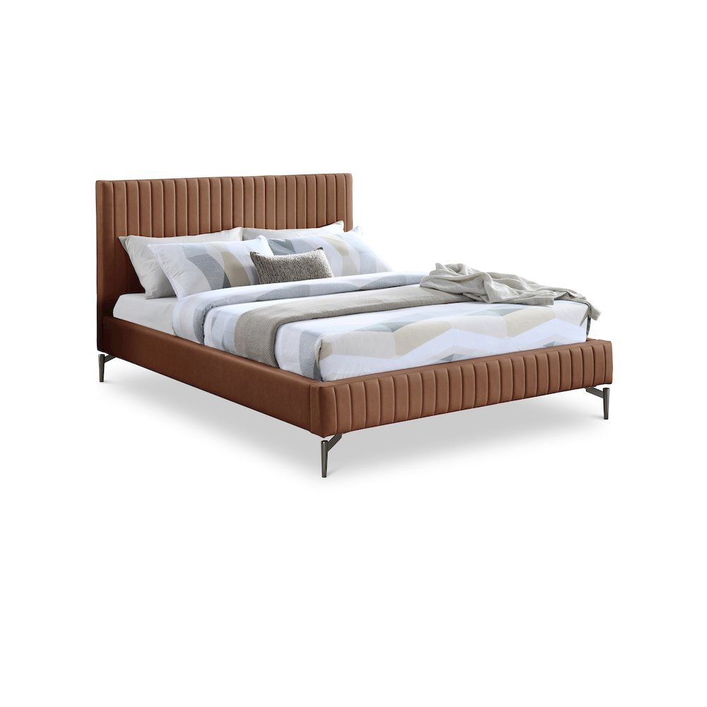 Gallo Cognac Vegan Leather King Bed