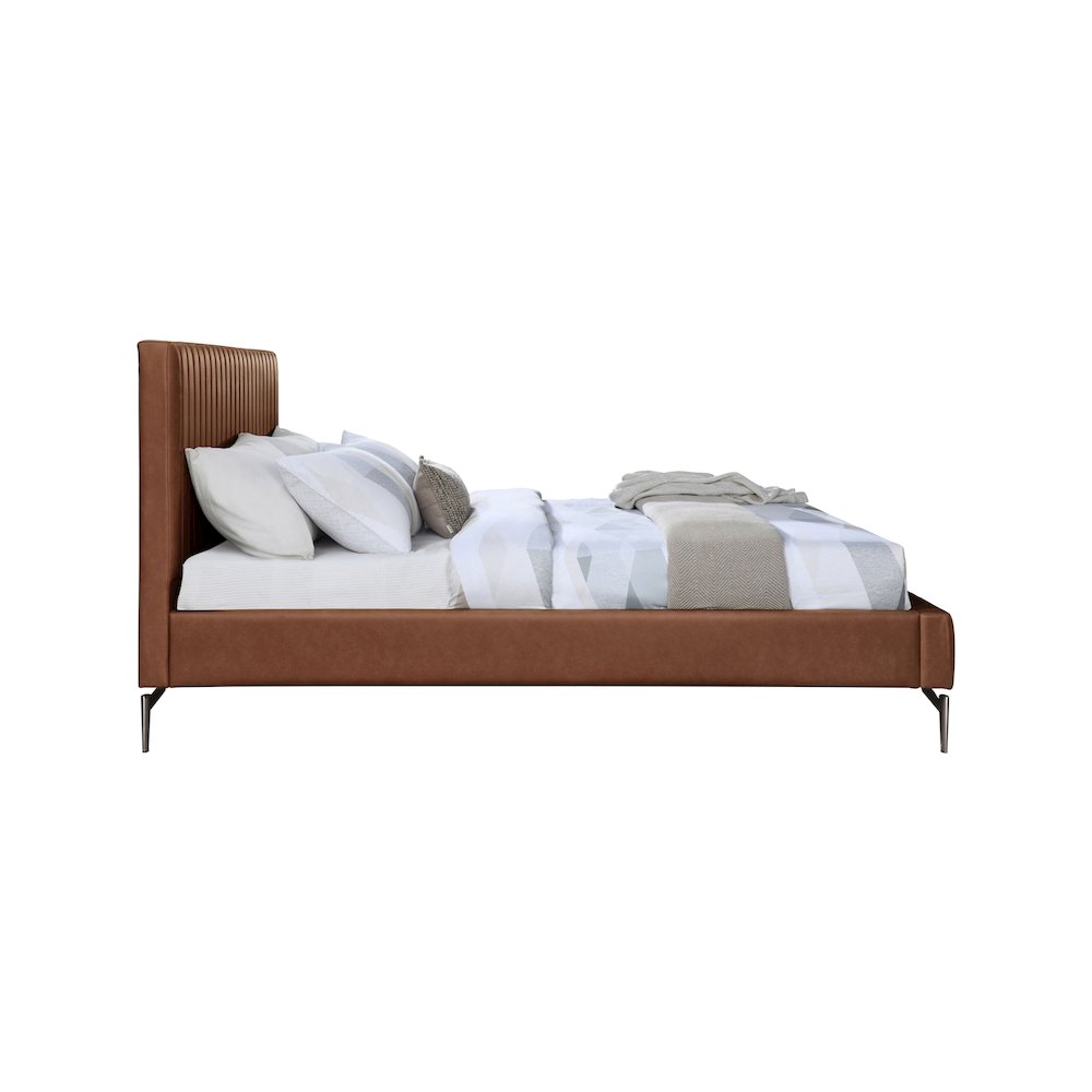 Gallo Cognac Vegan Leather King Bed