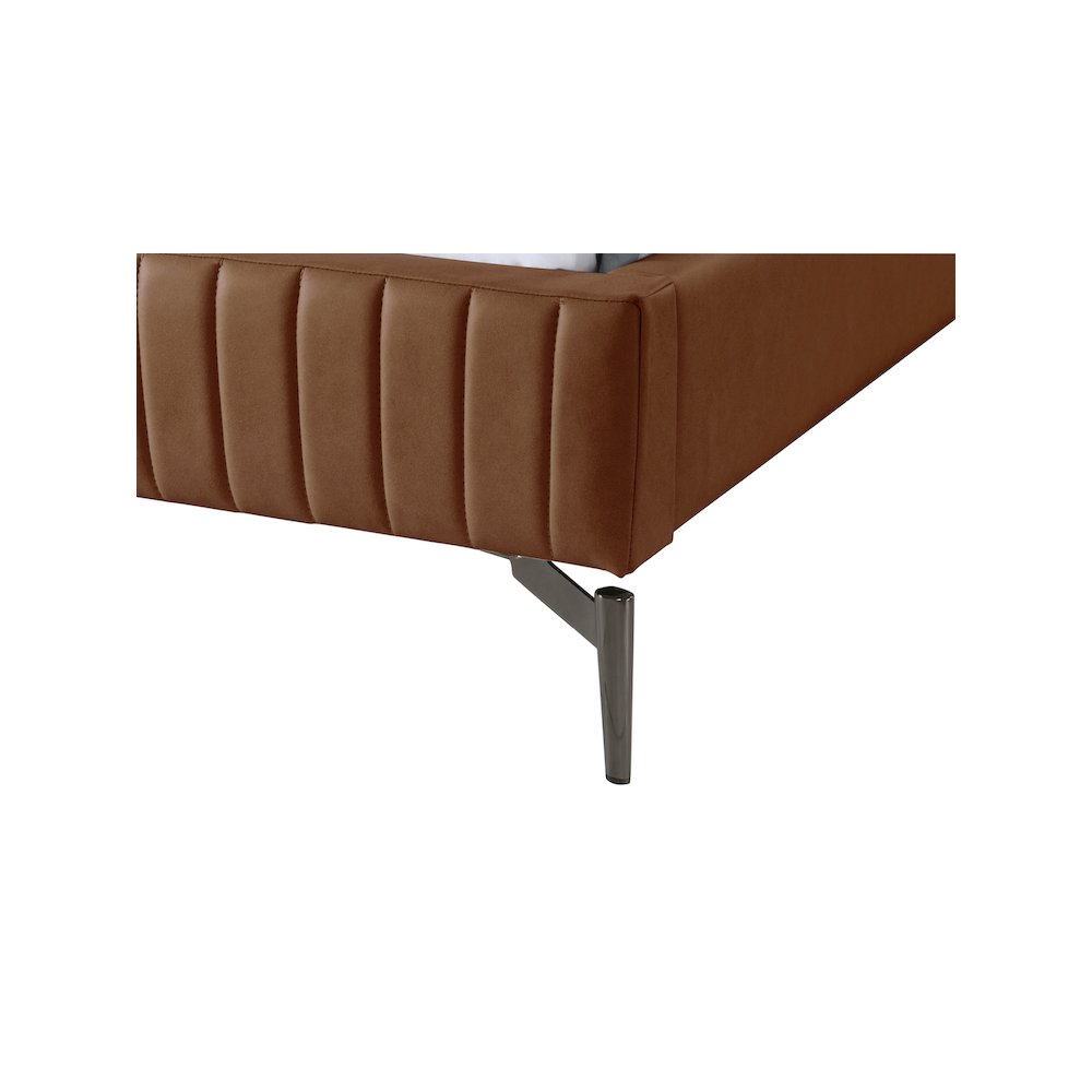 Gallo Cognac Vegan Leather Queen Bed