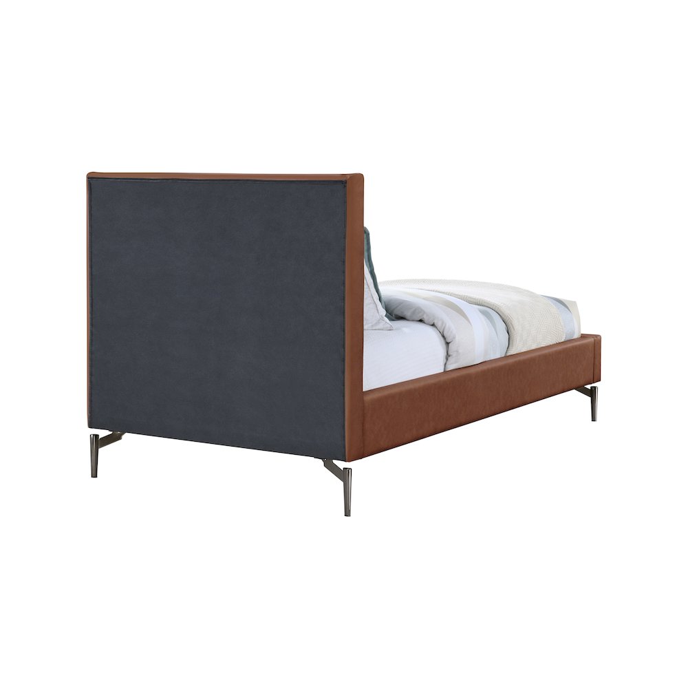 Gallo Cognac Vegan Leather Twin Bed