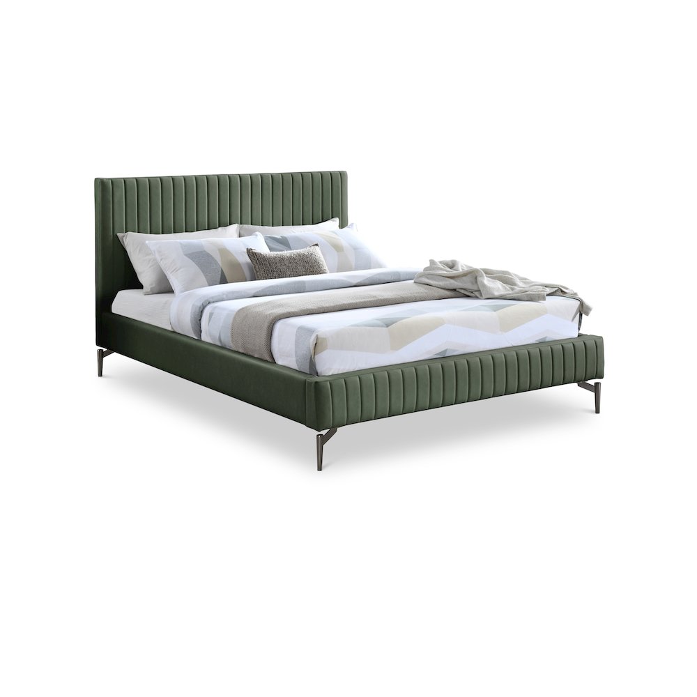 Gallo Green Vegan Leather Queen Bed