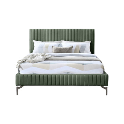 Gallo Green Vegan Leather Queen Bed