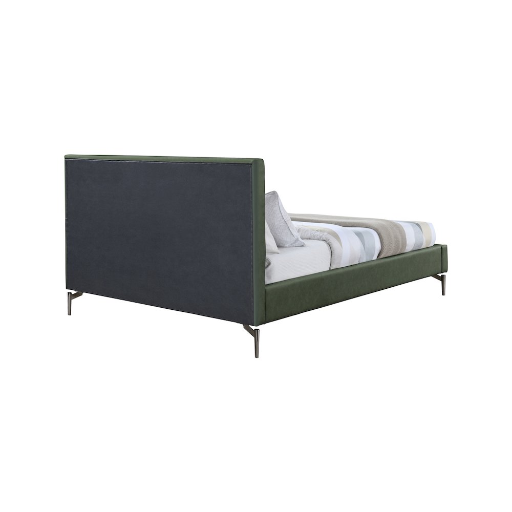 Gallo Green Vegan Leather Queen Bed