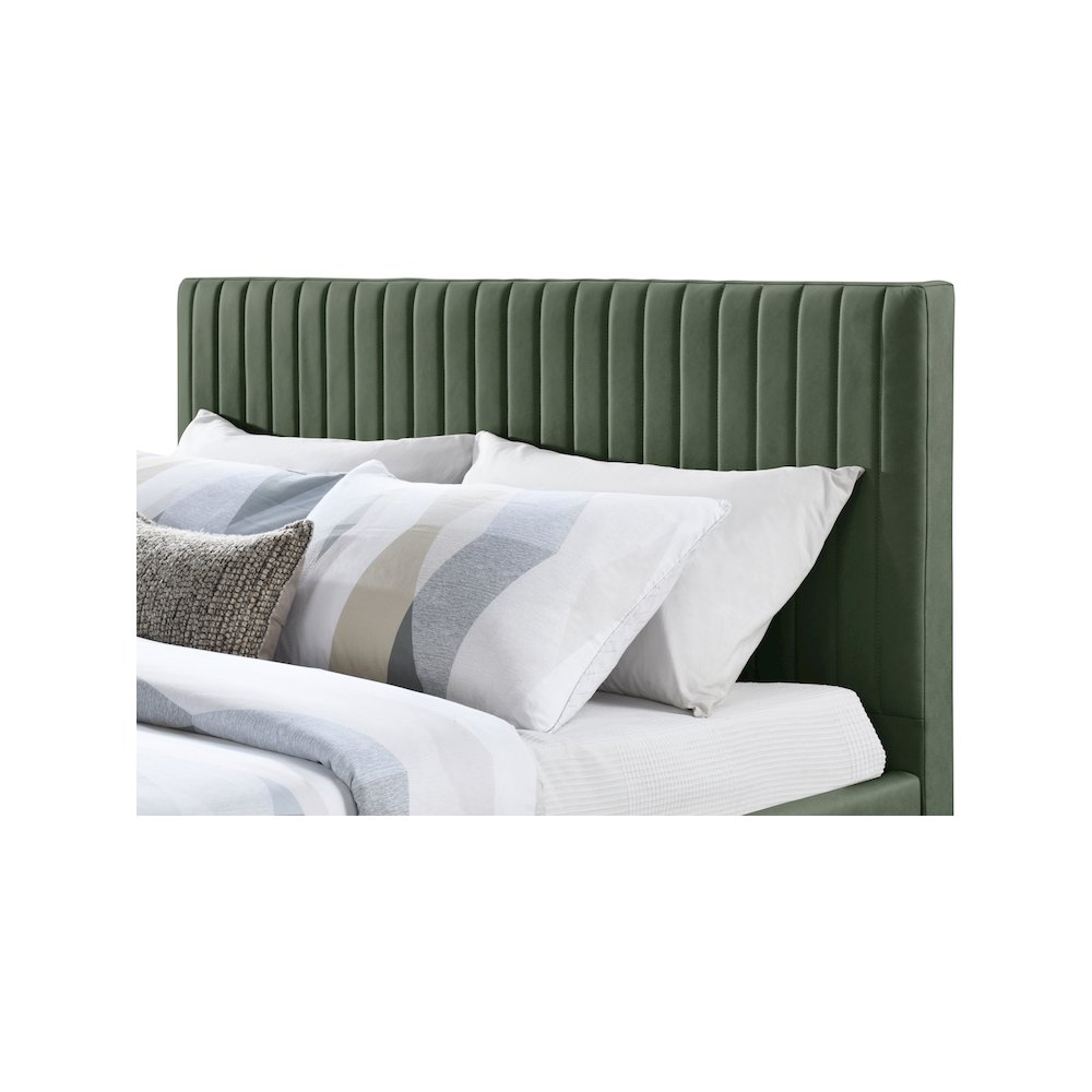 Gallo Green Vegan Leather Queen Bed