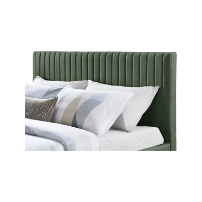Gallo Green Vegan Leather Queen Bed