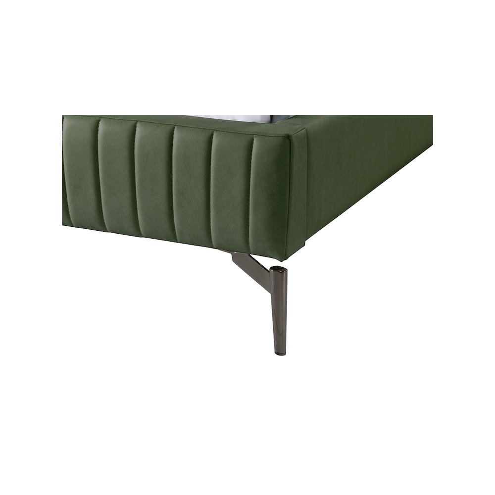 Gallo Green Vegan Leather Queen Bed