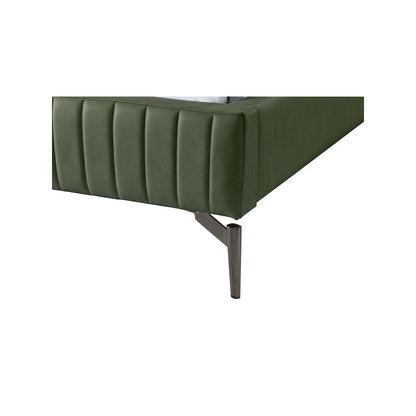 Gallo Green Vegan Leather Queen Bed