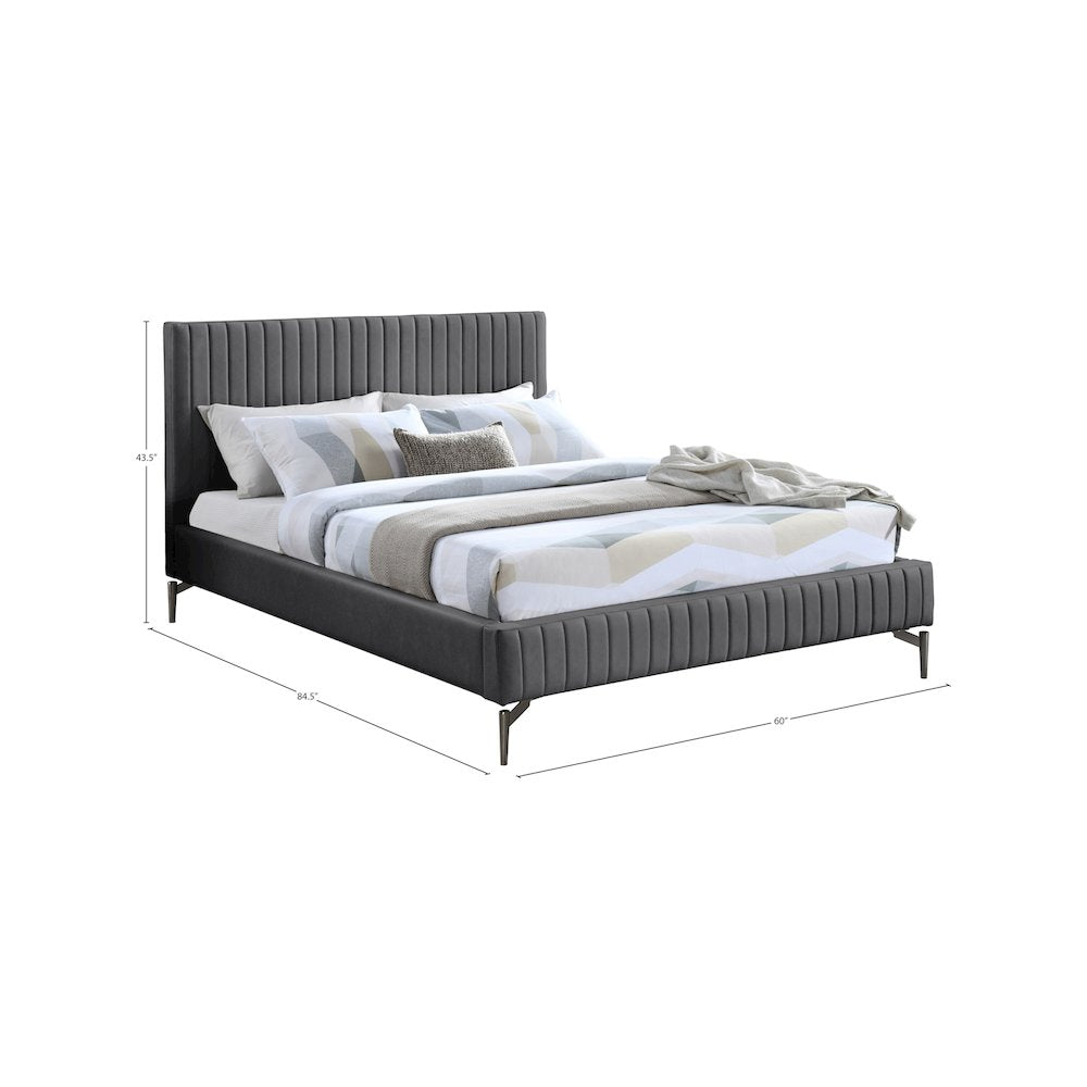 Gallo Dark Grey Vegan Leather Full Bed