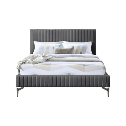 Gallo Dark Grey Vegan Leather King Bed