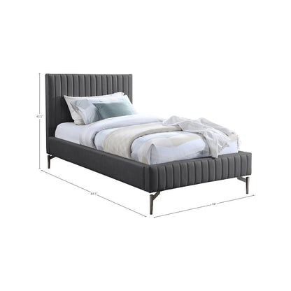 Gallo Dark Grey Vegan Leather Twin Bed