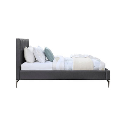 Gallo Dark Grey Vegan Leather Twin Bed