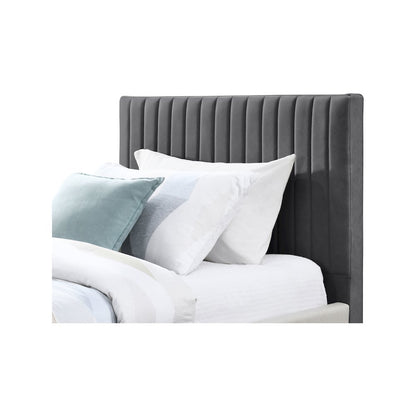 Gallo Dark Grey Vegan Leather Twin Bed