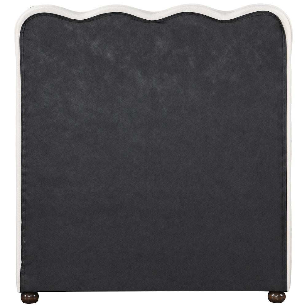 Gatsby Cream Mohair Velvet Upholstered Twin Trundle Bed