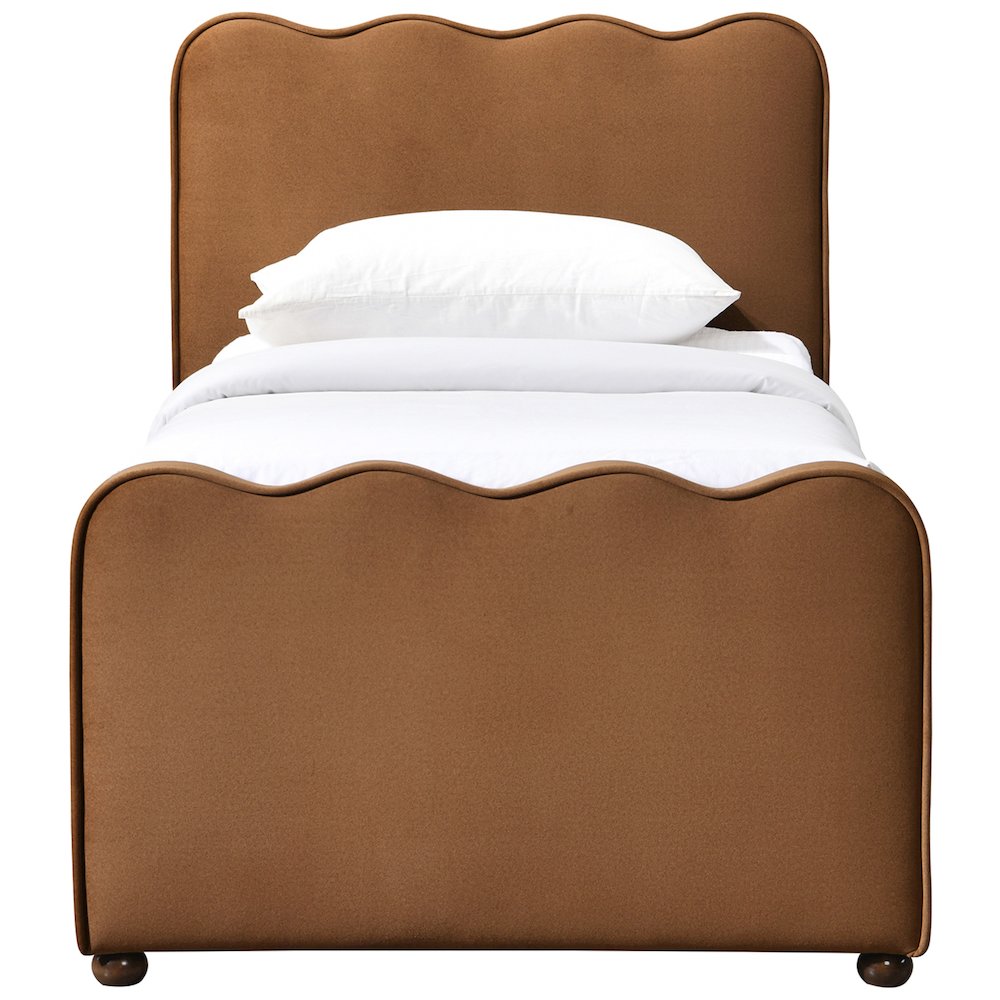 Gatsby Saddle Mohair Velvet Upholstered Twin Trundle Bed