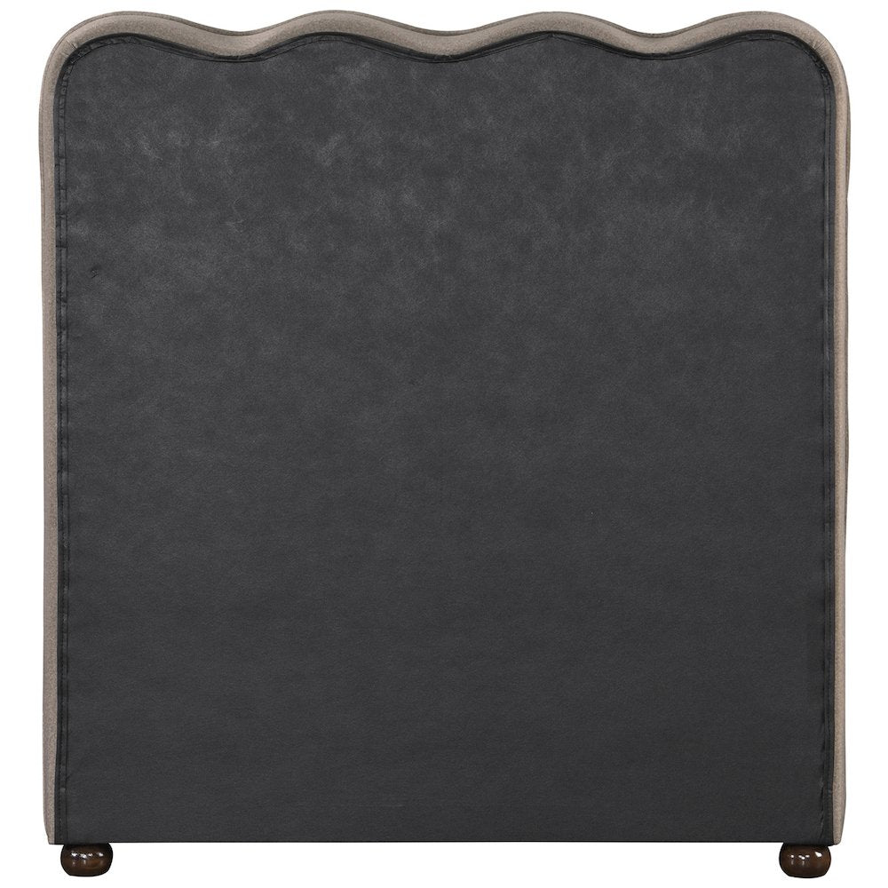 Gatsby Taupe Mohair Velvet Upholstered Twin Trundle Bed