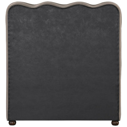 Gatsby Taupe Mohair Velvet Upholstered Twin Trundle Bed