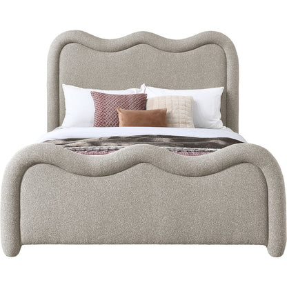 Gavin Beige Chenille Fabric Full Bed