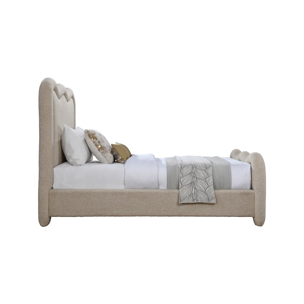 Gavin Beige Chenille Fabric Twin Bed