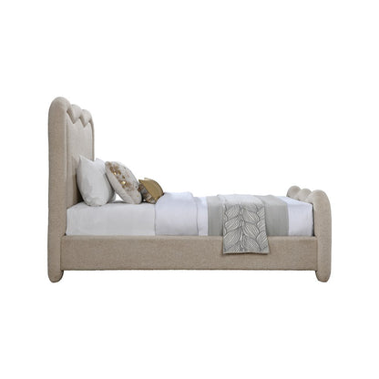 Gavin Beige Chenille Fabric Twin Bed
