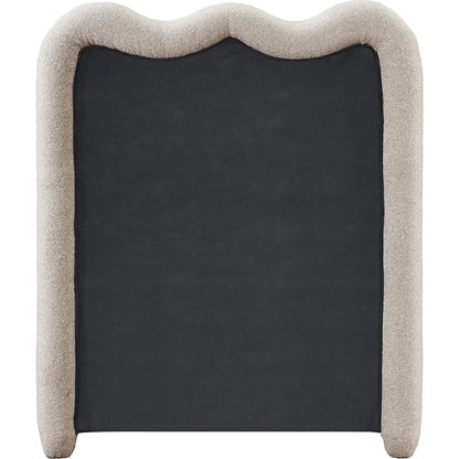 Gavin Beige Chenille Fabric Twin Bed