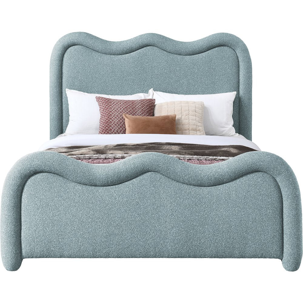 Gavin Blue Chenille Fabric Full Bed