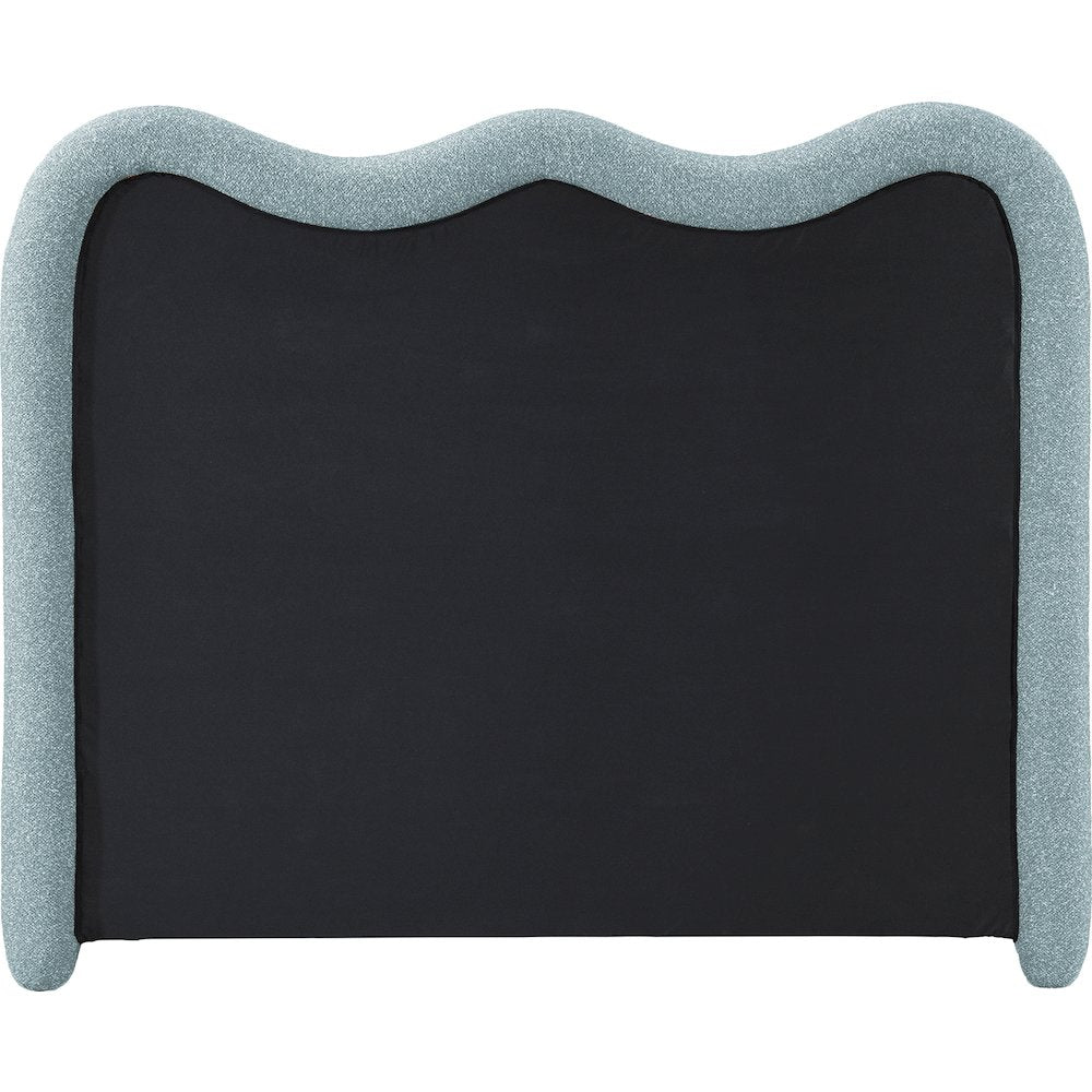 Gavin Blue Chenille Fabric Queen Bed