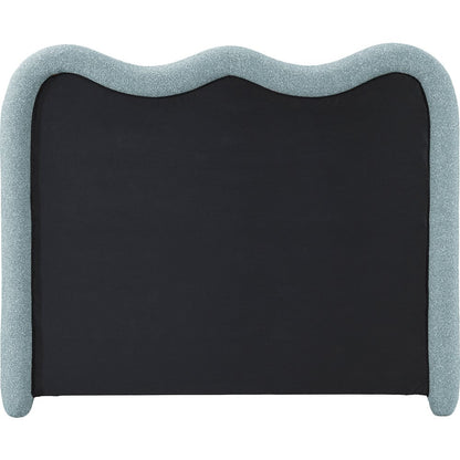 Gavin Blue Chenille Fabric Queen Bed