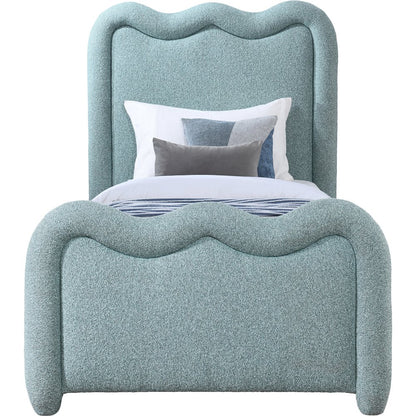 Gavin Blue Chenille Fabric Twin Bed
