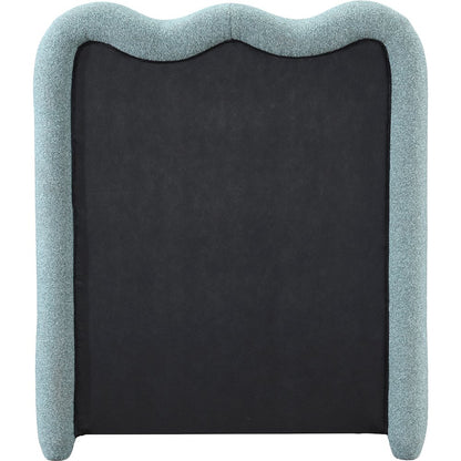 Gavin Blue Chenille Fabric Twin Bed