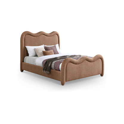 Gavin Cognac Chenille Fabric King Bed