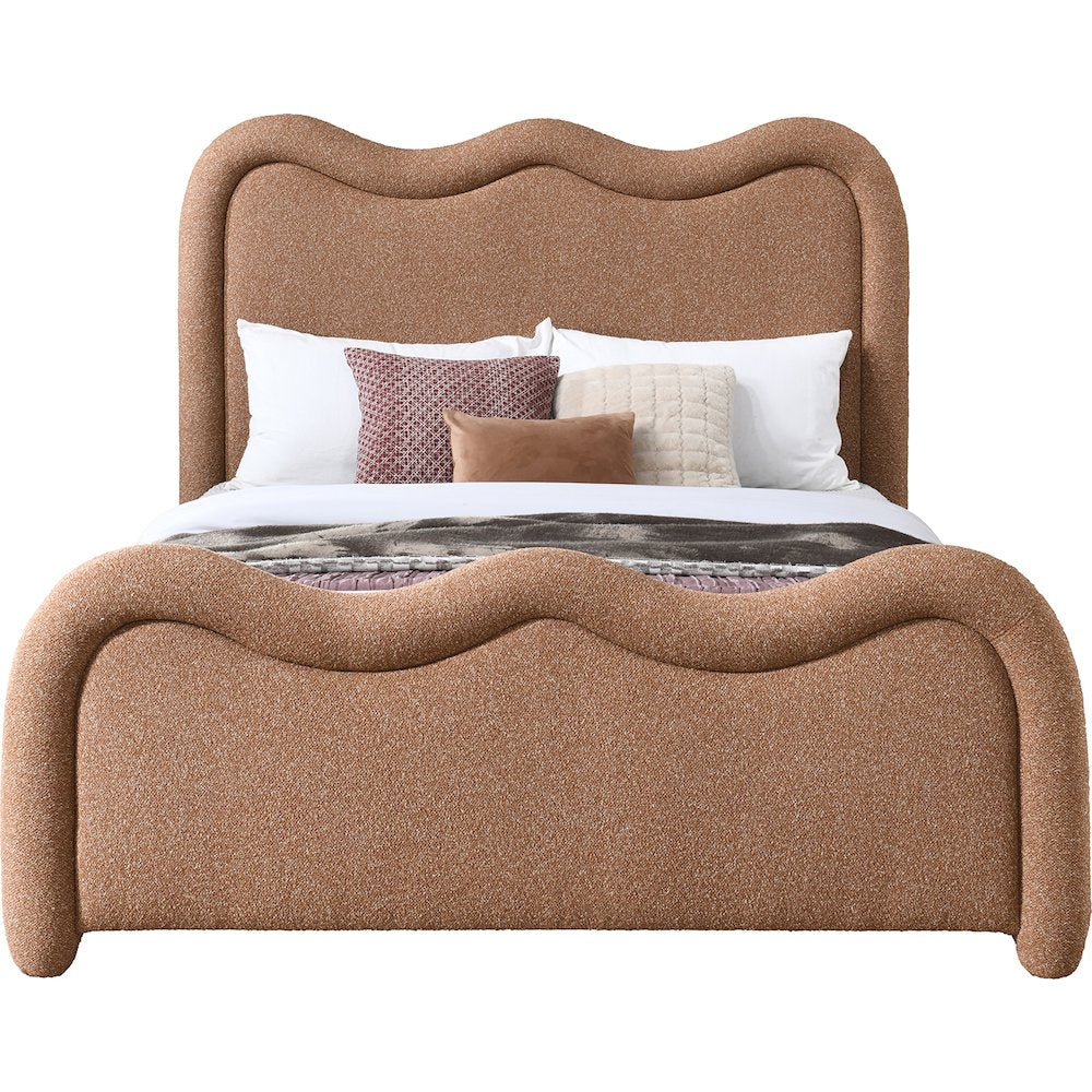 Gavin Cognac Chenille Fabric King Bed