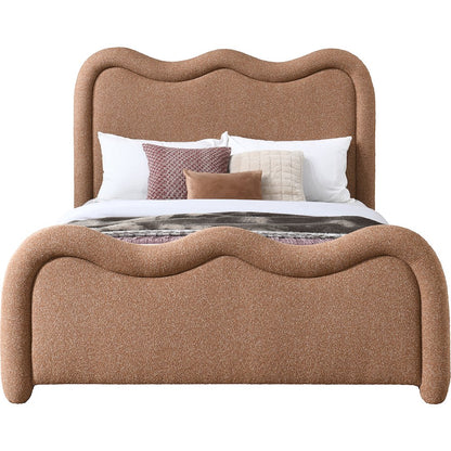 Gavin Cognac Chenille Fabric King Bed