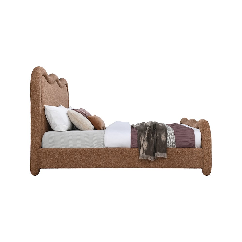 Gavin Cognac Chenille Fabric King Bed