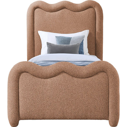 Gavin Cognac Chenille Fabric Twin Bed