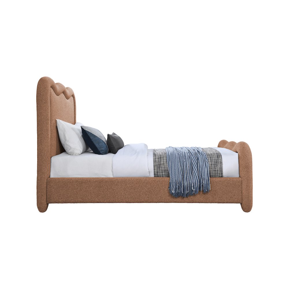 Gavin Cognac Chenille Fabric Twin Bed