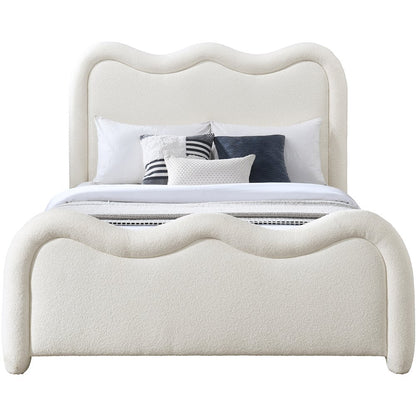 Gavin Cream Chenille Fabric King Bed