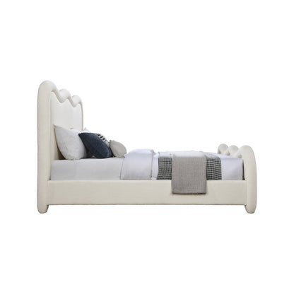 Gavin Cream Chenille Fabric Queen Bed