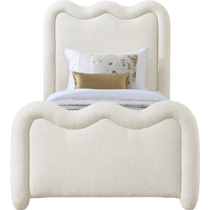 Gavin Cream Chenille Fabric Twin Bed