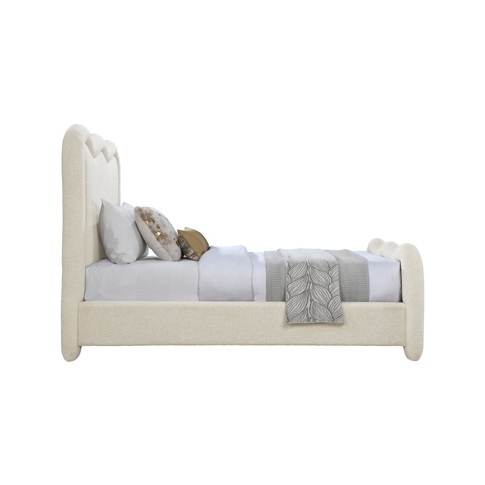 Gavin Cream Chenille Fabric Twin Bed