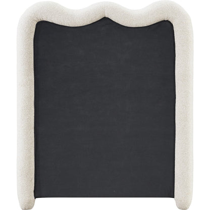 Gavin Cream Chenille Fabric Twin Bed