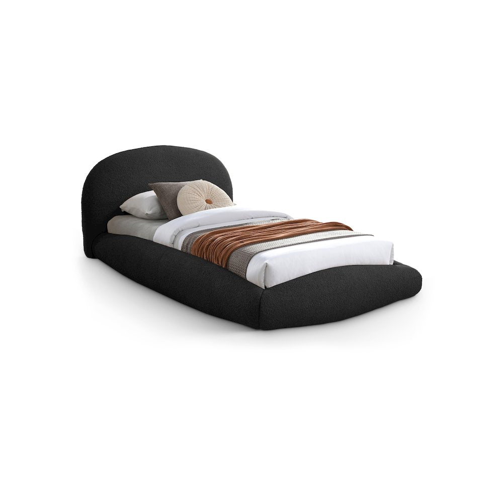 Genesis Black Teddy Fabric Twin Bed