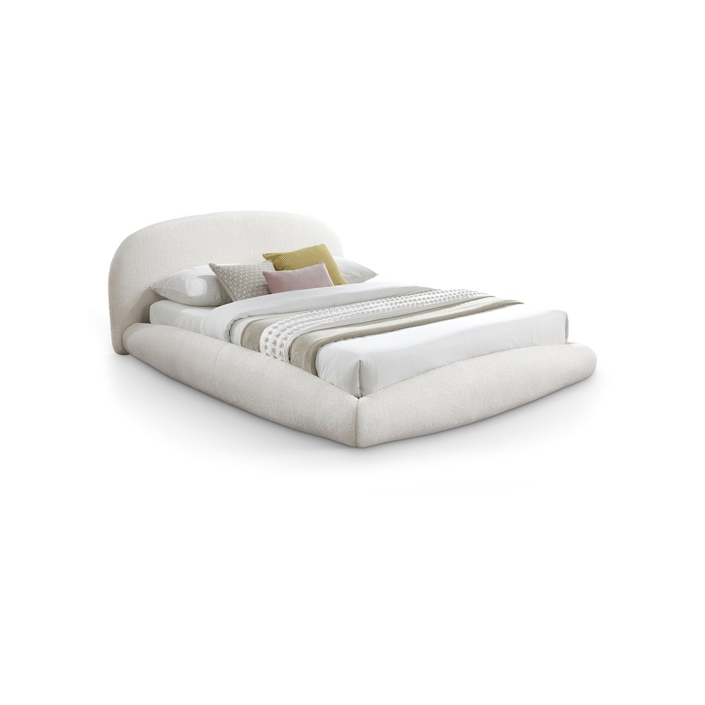 Genesis Cream Teddy Fabric Queen Bed