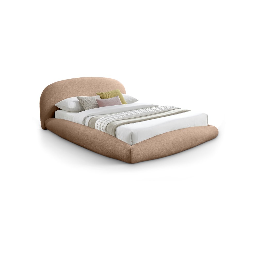 Genesis Beige Teddy Fabric Queen Bed