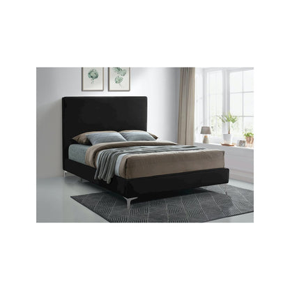 Geri Black Velvet Queen Bed