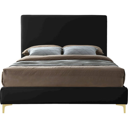 Geri Black Velvet Queen Bed