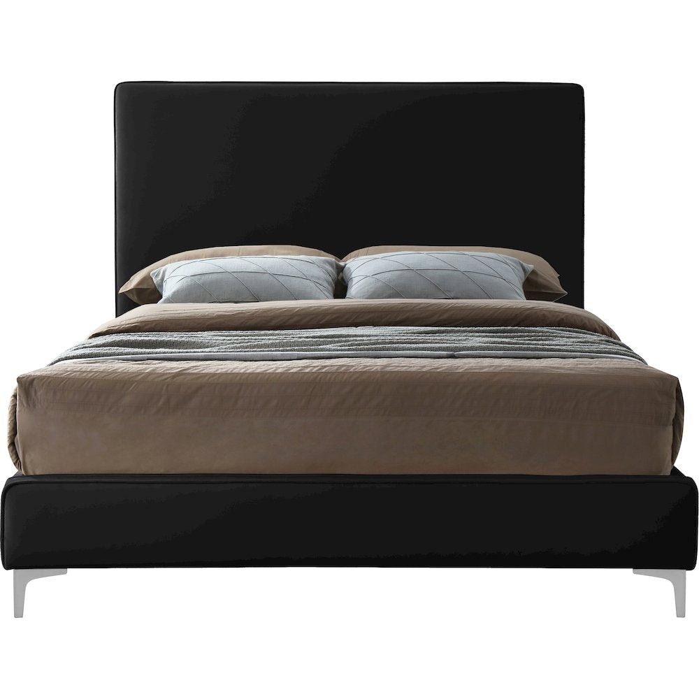 Geri Black Velvet Queen Bed