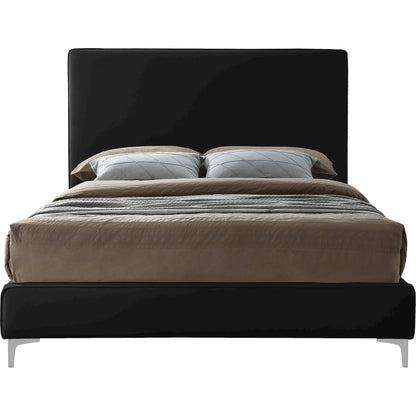 Geri Black Velvet Queen Bed