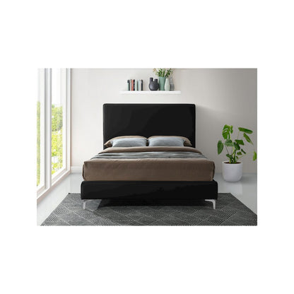 Geri Black Velvet Queen Bed