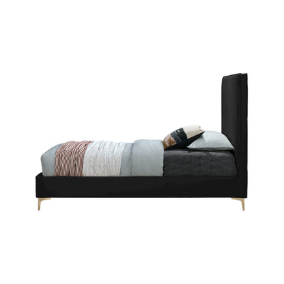 Geri Black Velvet Queen Bed